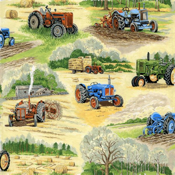 Old Tractors with Hay - Click Image to Close